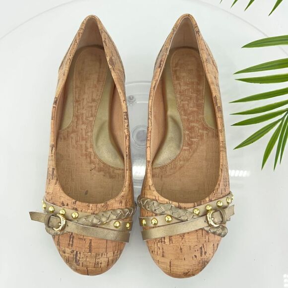 BOC Born Concept Alejandra Women Size 7.5 Vegan Cork Print Slip-on Ballet Flats - Picture 1 of 14